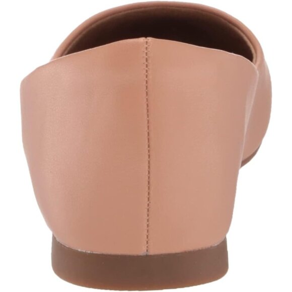 Womens Light Camel Faux Leather Closed Pointed-Toe Low Heel Slip On Ballet Shoes - Picture 4 of 9